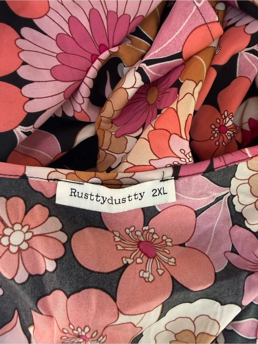 Rustty Dustty floral Boho Tunic Dress with long sleeves. - Picture 4 of 6